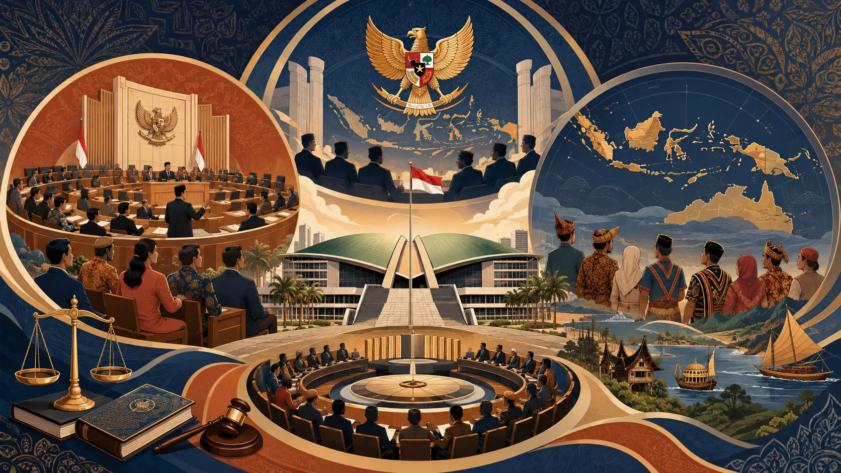 Sampul MPR, DPR, dan DPD: Tiga Wajah Perwakilan dalam Demokrasi Konstitusional
