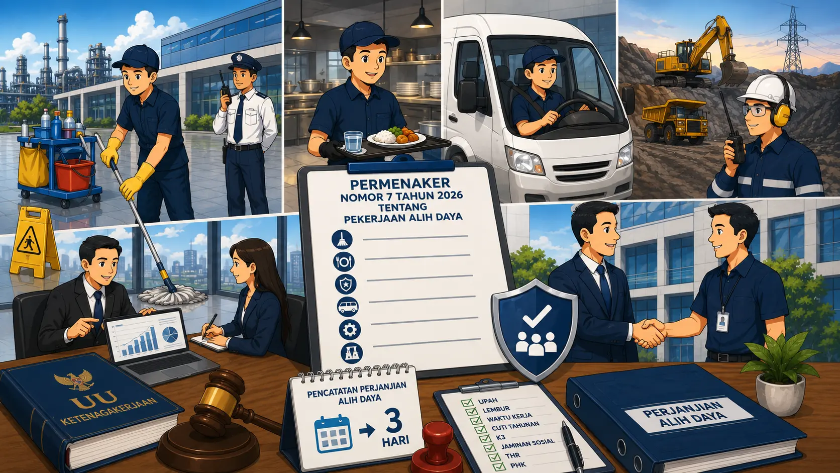 Sampul Permenaker Baru (Permenaker 7/2026) Pangkas Ruang Alih Daya