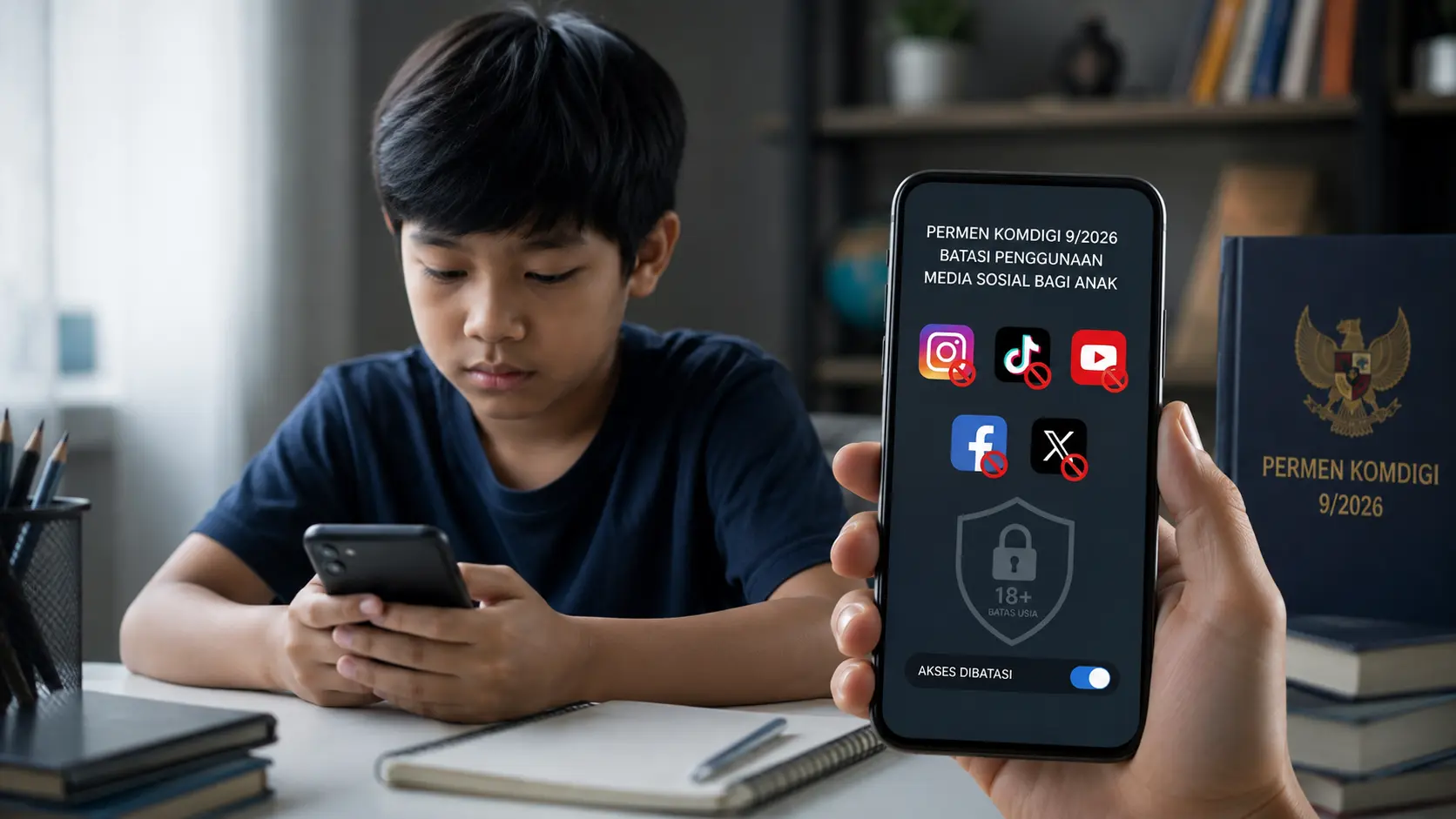 Permen Komdigi 9/2026 Batasi Penggunaan Media Sosial Bagi Anak 