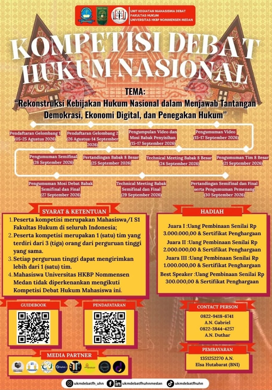 Poster KOMPETISI DEBAT HUKUM NASIONAL