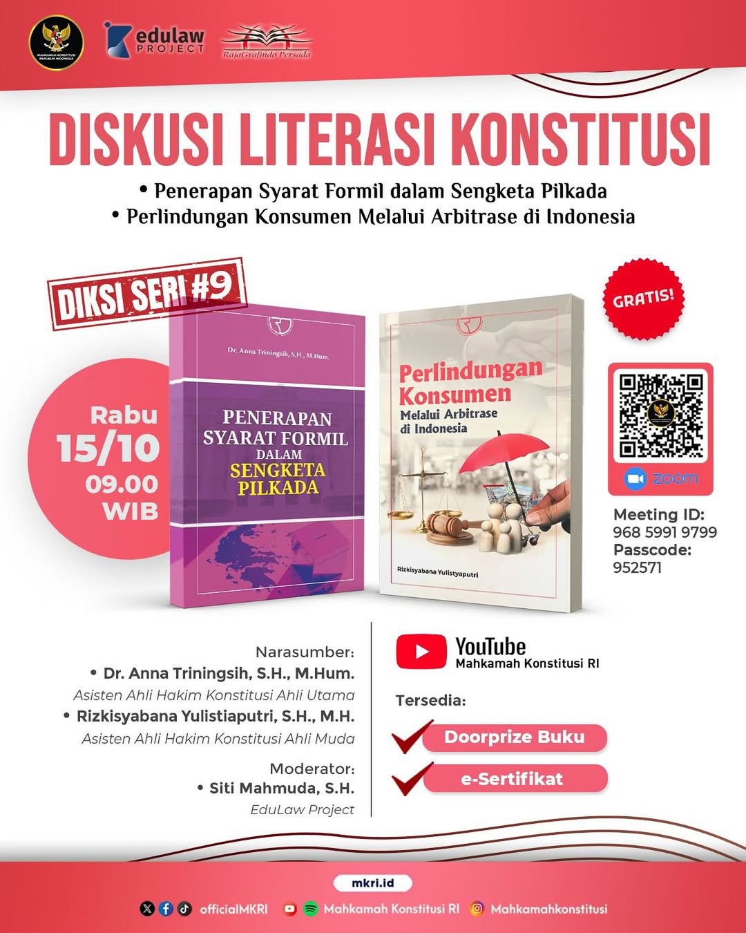 Diskusi Literasi Konstitusi Seri #9: Syarat Formil Sengketa Pilkada dan Perlindungan Konsumen