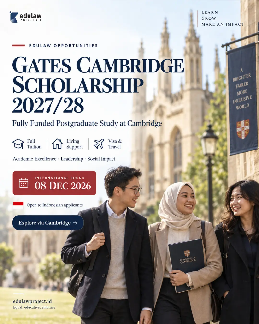 Poster Gates Cambridge Scholarship 2027/28 – University of Cambridge