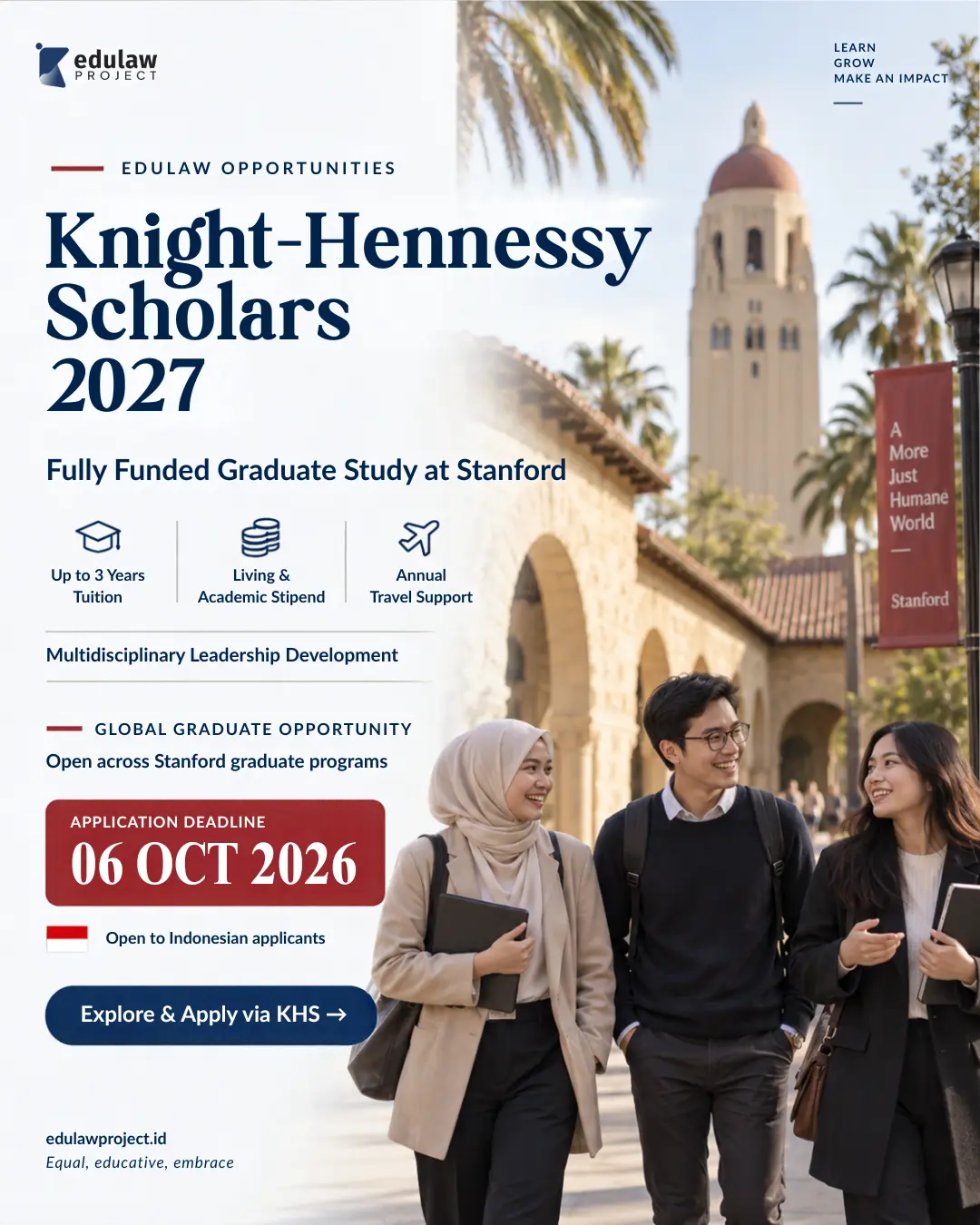 Poster Knight-Hennessy Scholars 2027 – Stanford University